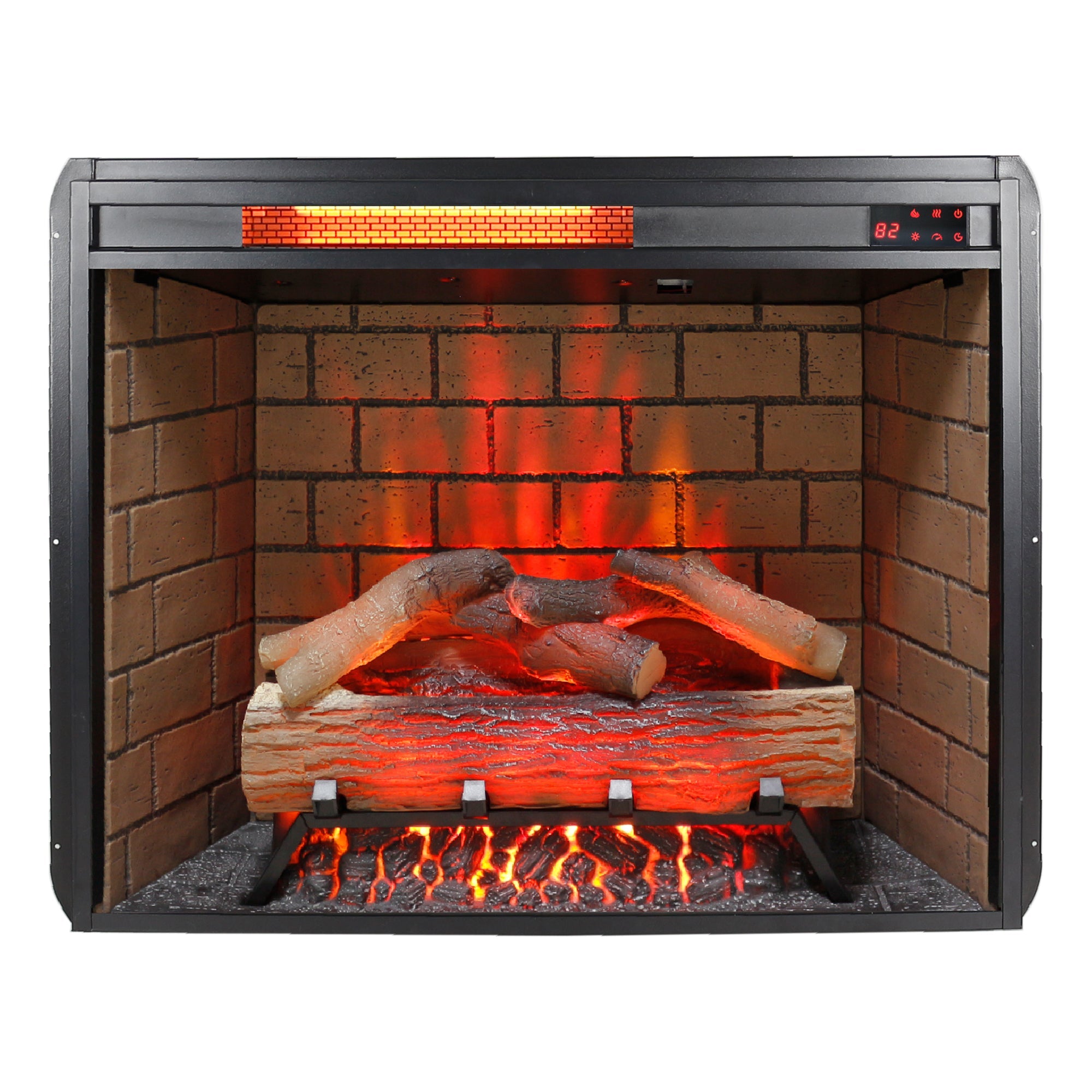 65' Fireplace TV Stand for TVs up to 75',with 28' Electric Fireplace and LED Light