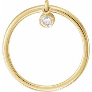 14K Yellow Gold 1/10 CT Natural Diamond Fringe Ring