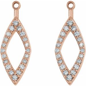 14K Rose Gold 1/4 CTW Natural Diamond Earring Jackets – image 2