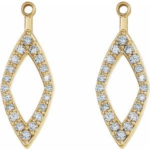 14K Yellow Gold 1/4 CTW Natural Diamond Earring Jackets – image 2