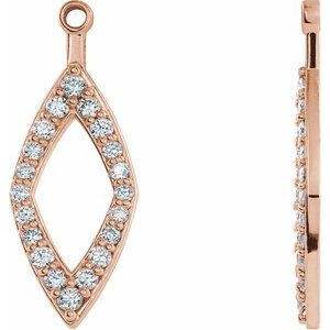 14K Rose Gold 1/4 CTW Natural Diamond Earring Jackets