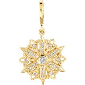 14K Yellow Gold 1/3 CTW Natural Diamond Charm/Pendant