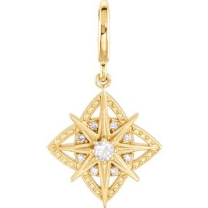 14K Yellow Gold 1/6 CTW Natural Diamond Charm/Pendant