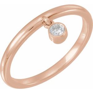 14K Rose Gold 1/10 CT Natural Diamond Fringe Ring