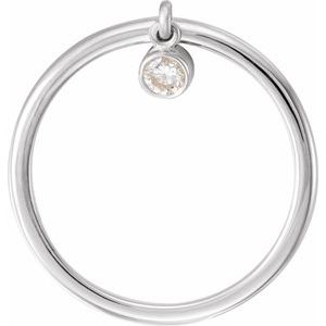 14K White Gold 1/10 CT Natural Diamond Fringe Ring