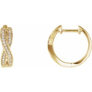 14K Yellow Gold 1/5 CTW Natural Diamond Infinity-Inspired 15.8 mm Hoop Earrings