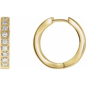 14K White Gold 3/4 CTW Natural Diamond Inside-Outside Hinged 18.5 mm Hoop Earrings – image 3