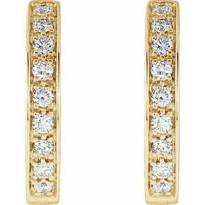 14K Yellow Gold 3/4 CTW Natural Diamond Inside-Outside Hinged 18.5 mm Hoop Earrings – image 2