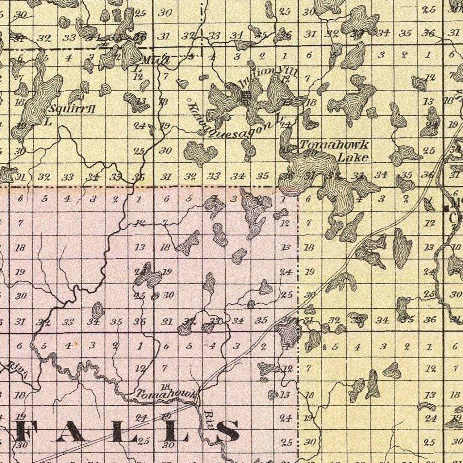 Vintage Map of Lincoln County, Wisconsin 1878