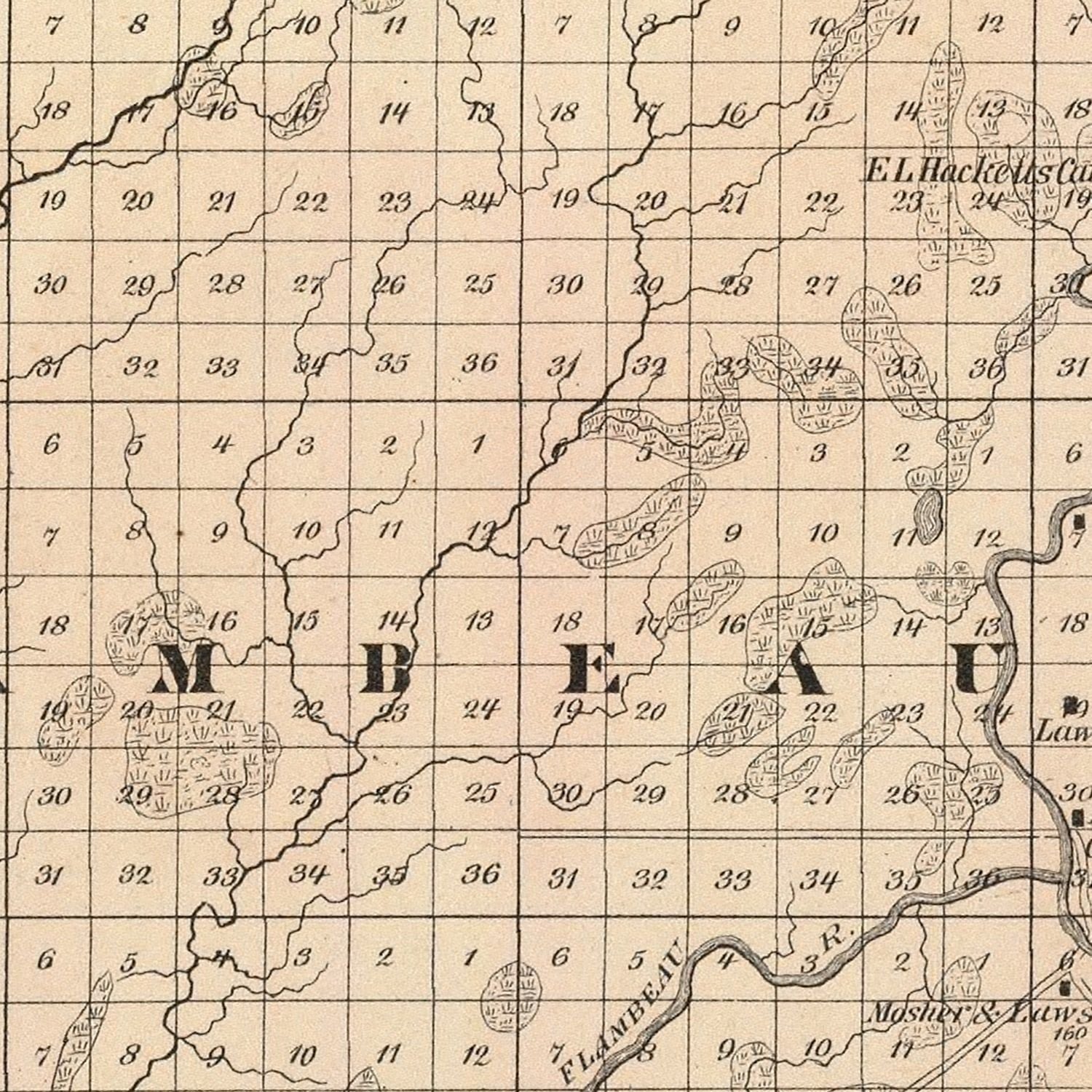 Vintage Map of Chippewa County, Wisconsin 1878