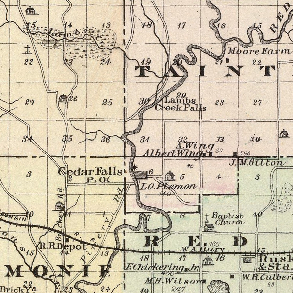Vintage Map of Dunn County, Wisconsin 1878