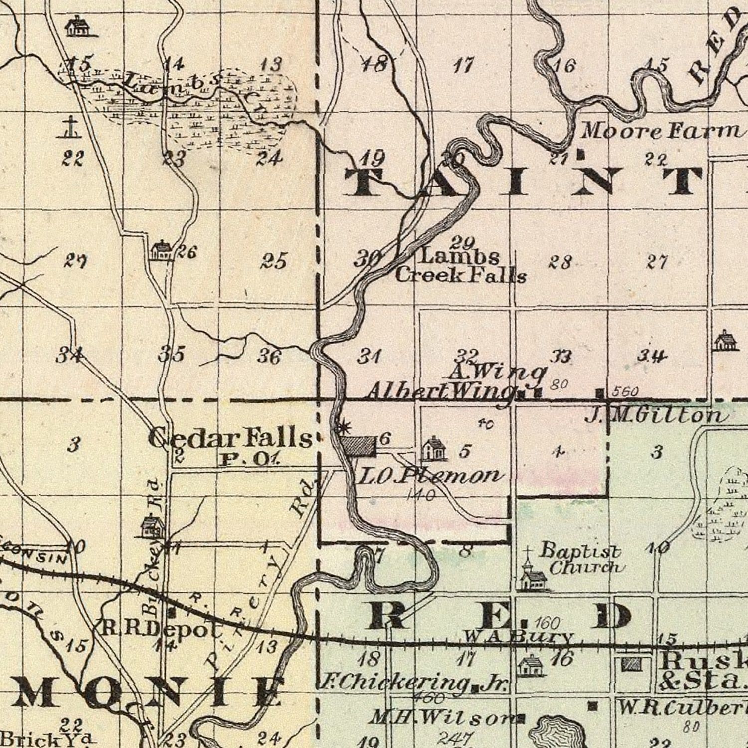 Vintage Map of Dunn County, Wisconsin 1878