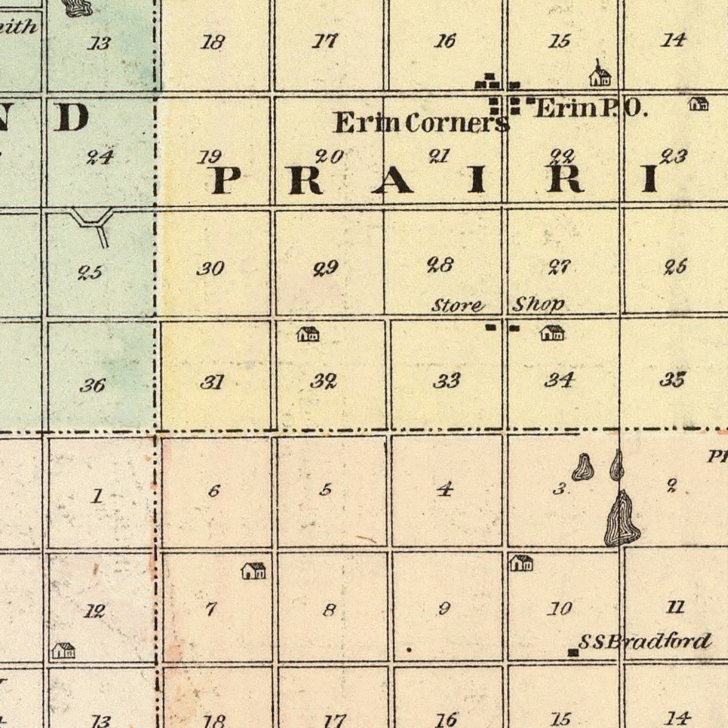 Vintage Map of St. Croix County, Wisconsin 1878
