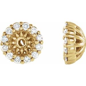 14K Yellow Gold 1/8 CTW Natural Diamond Earring Jackets with 3.6 mm ID