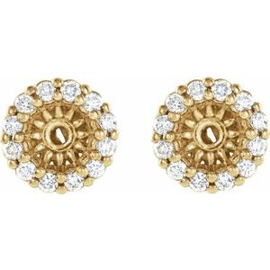 14K Yellow Gold 1/8 CTW Natural Diamond Earring Jackets with 3.6 mm ID – image 2