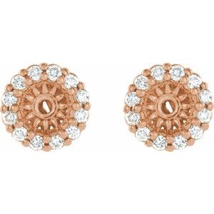 14K Rose Gold 1/8 CTW Natural Diamond Earring Jackets with 3.6 mm ID – image 2