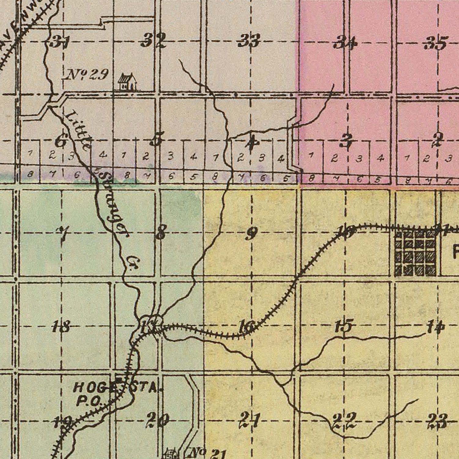 Vintage Map of Leavenworth County, Kansas 1887
