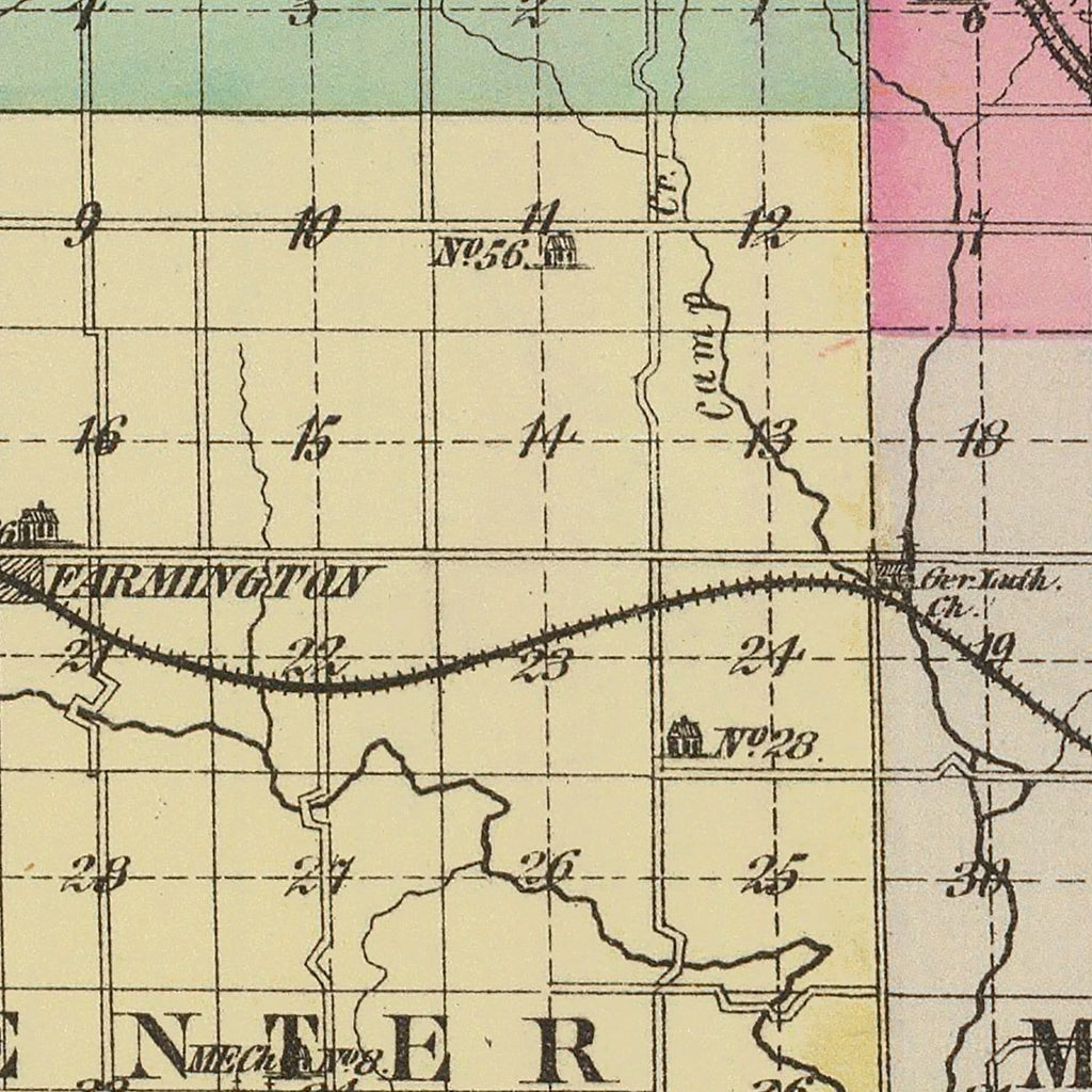 Vintage Map of Atchison County, Kansas 1887