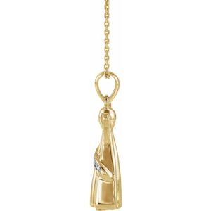 10K Yellow Gold .03 CTW Natural Diamond Angel Ash Holder 18" Necklace