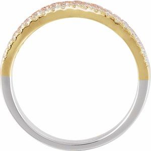 14K White/Yellow/Rose Gold 1/2 CTW Natural Diamond Stacked Ring