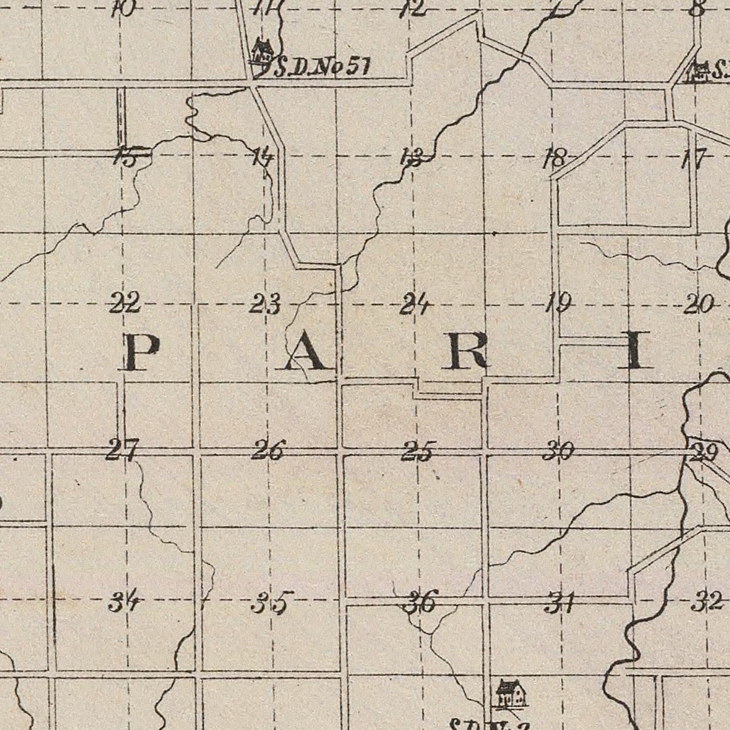 Vintage Map of Linn County, Kansas 1887