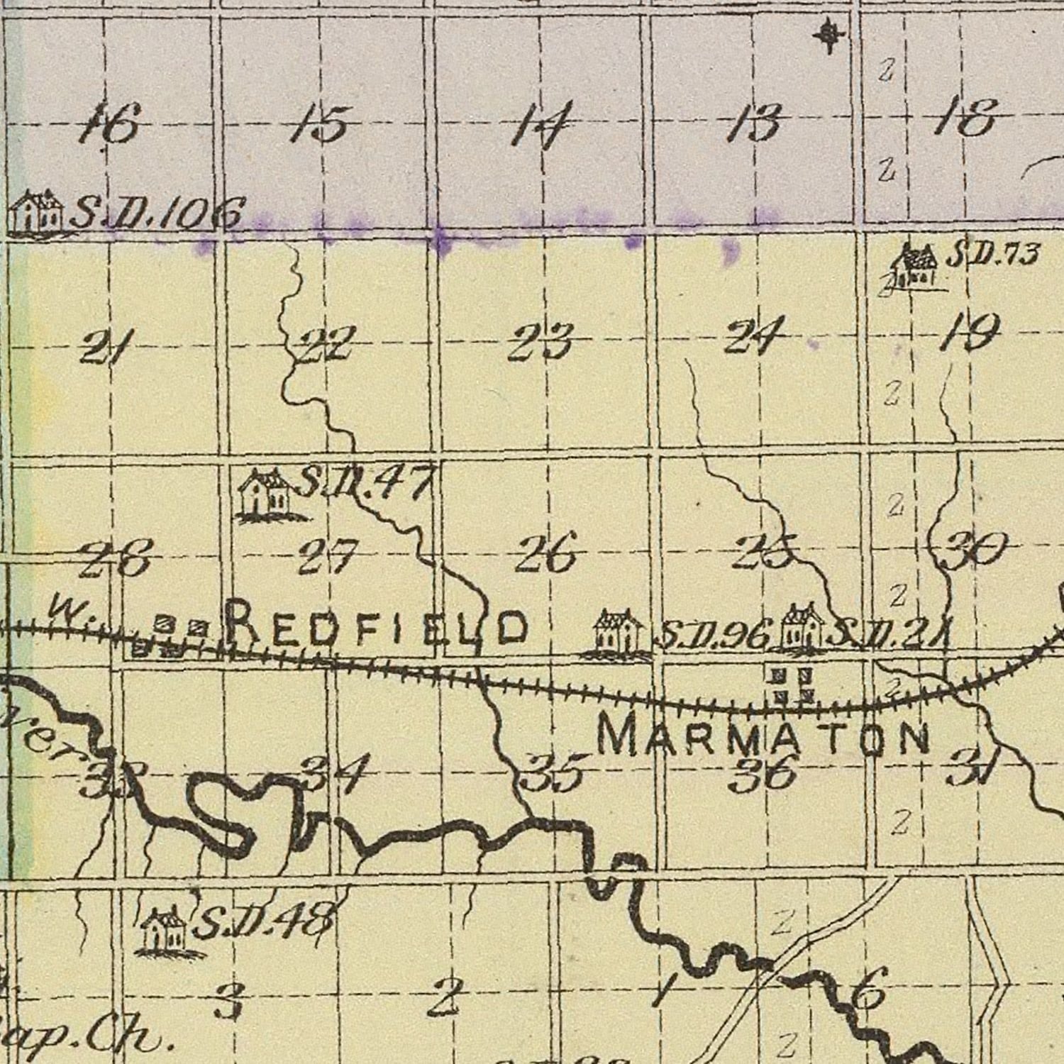 Vintage Map of Bourbon County, Kansas 1887
