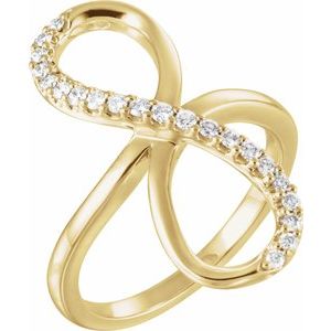 14K Yellow Gold 1/4 CTW Natural Diamond Infinity-Inspired Ring