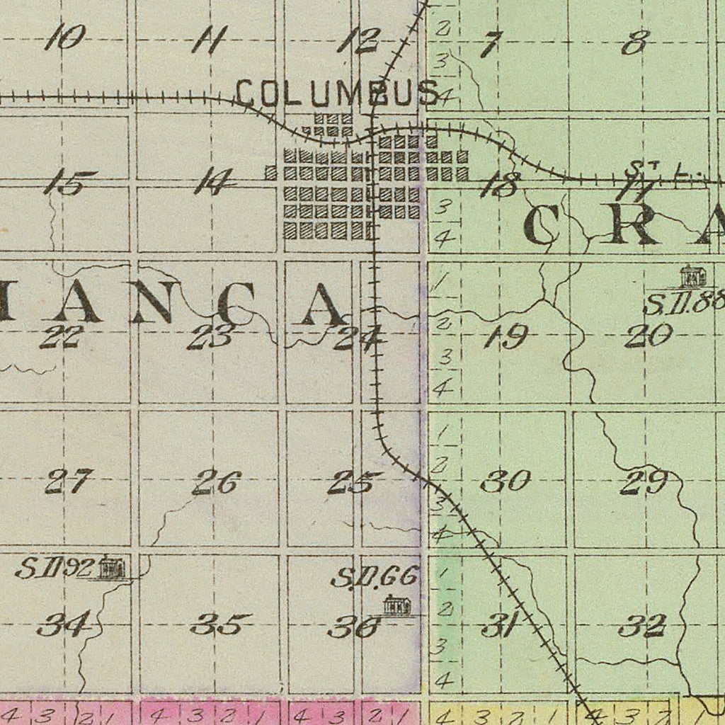 Vintage Map of Cherokee County, Kansas 1887