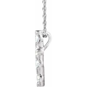 Platinum 1/5 CTW Natural Diamond Cross 16-18" Necklace