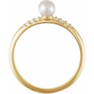 Accented Stackable Pearl Ring