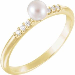 Accented Stackable Pearl Ring