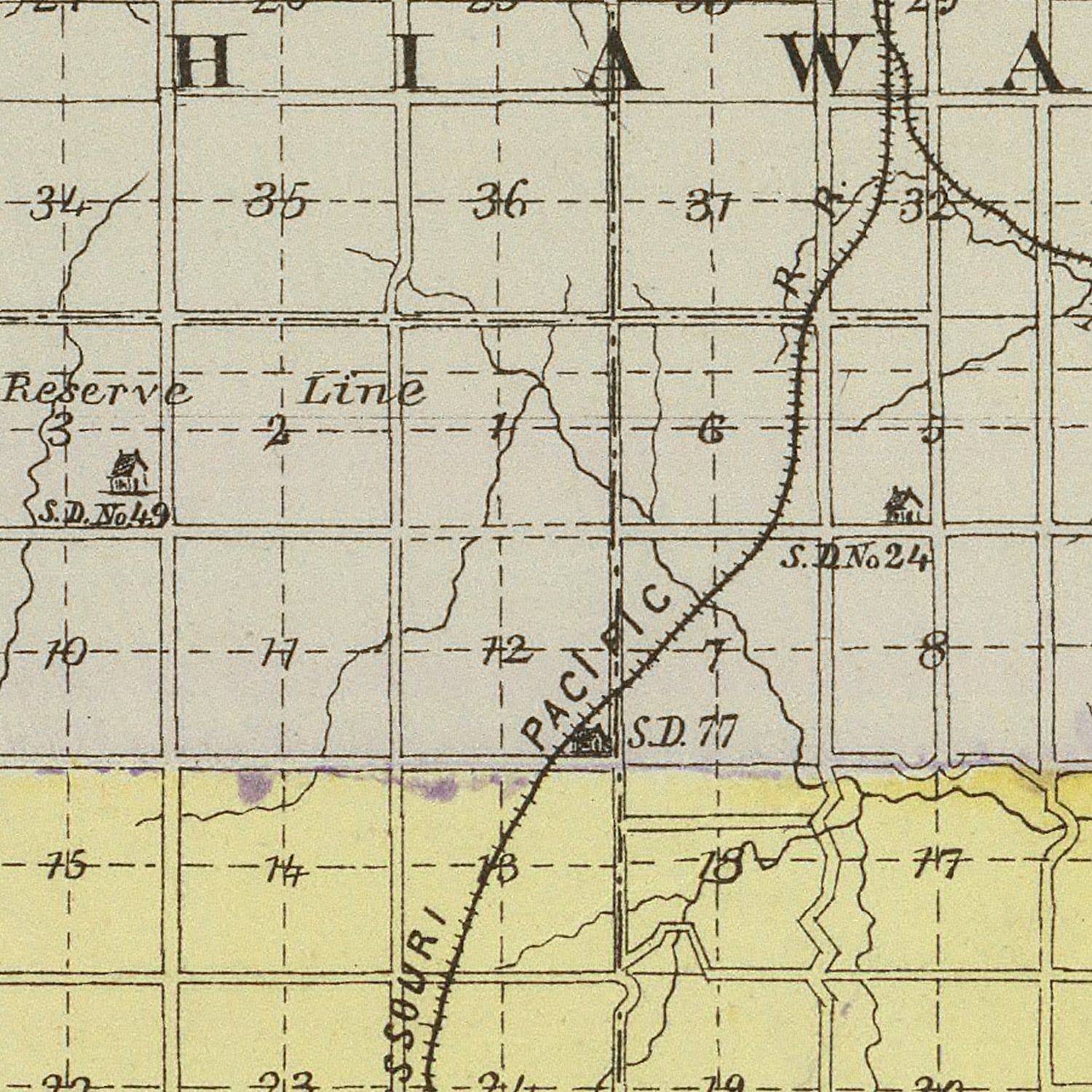 Vintage Map of Brown County, Kansas 1887