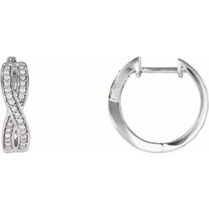 14K Yellow Gold 1/5 CTW Natural Diamond Infinity-Inspired 15.8 mm Hoop Earrings – image 3