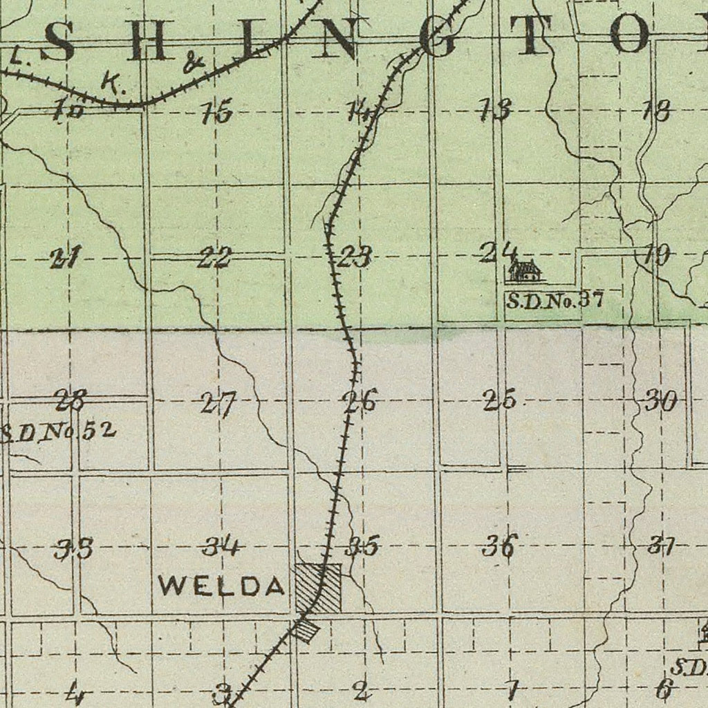 Vintage Map of Anderson County, Kansas 1887