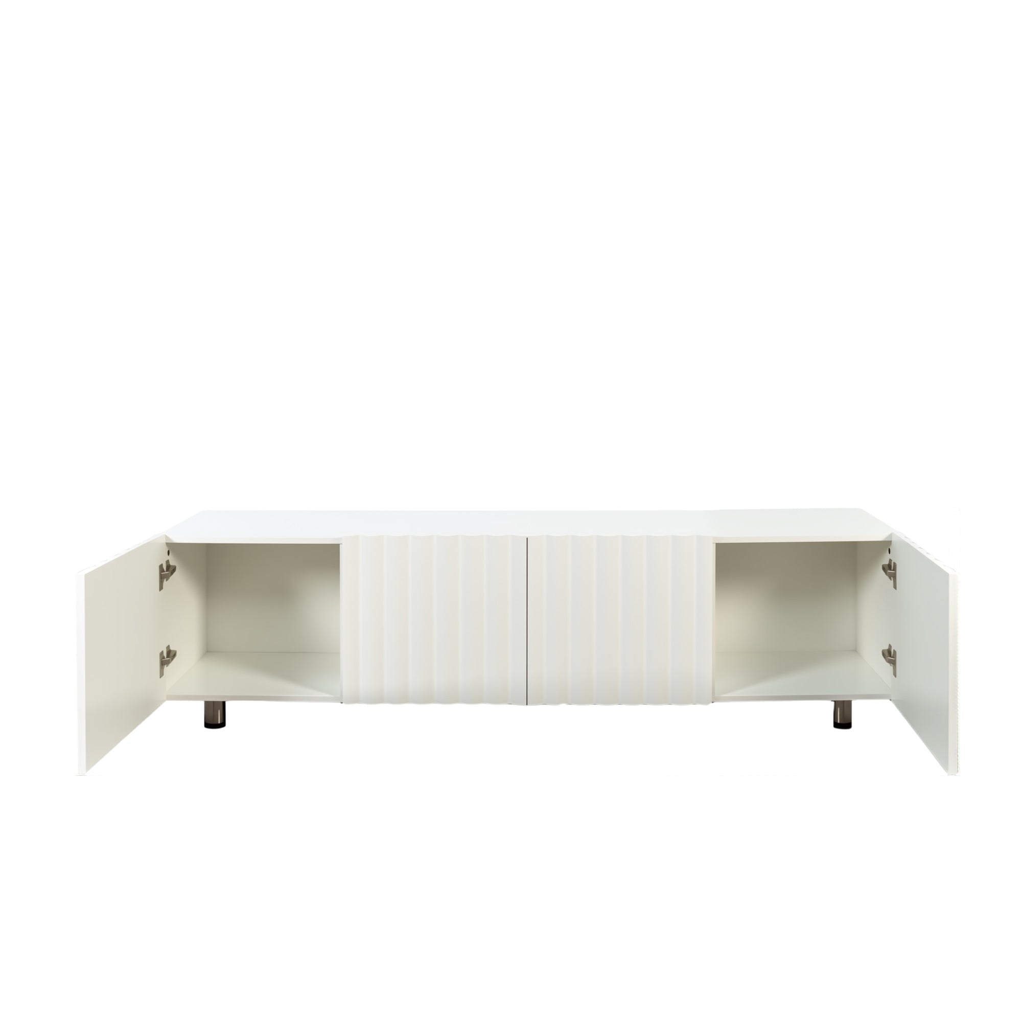 TV Stand for 65+ Inch TV, Modern TV Stand for Living Room, Entertainment Center with Storage & 2 Drawers, TV Media Console Cabinet for Bedroom, White