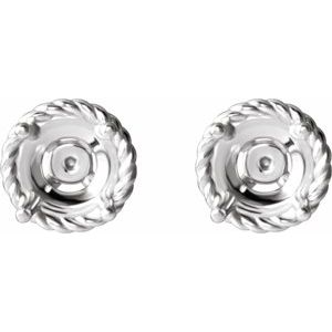Sterling Silver 7 mm Rope Earring Mounting – image 2