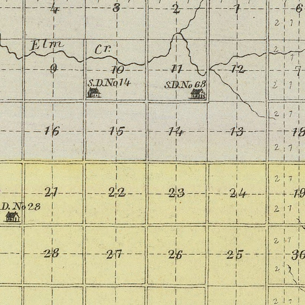 Vintage Map of Allen County, Kansas 1887