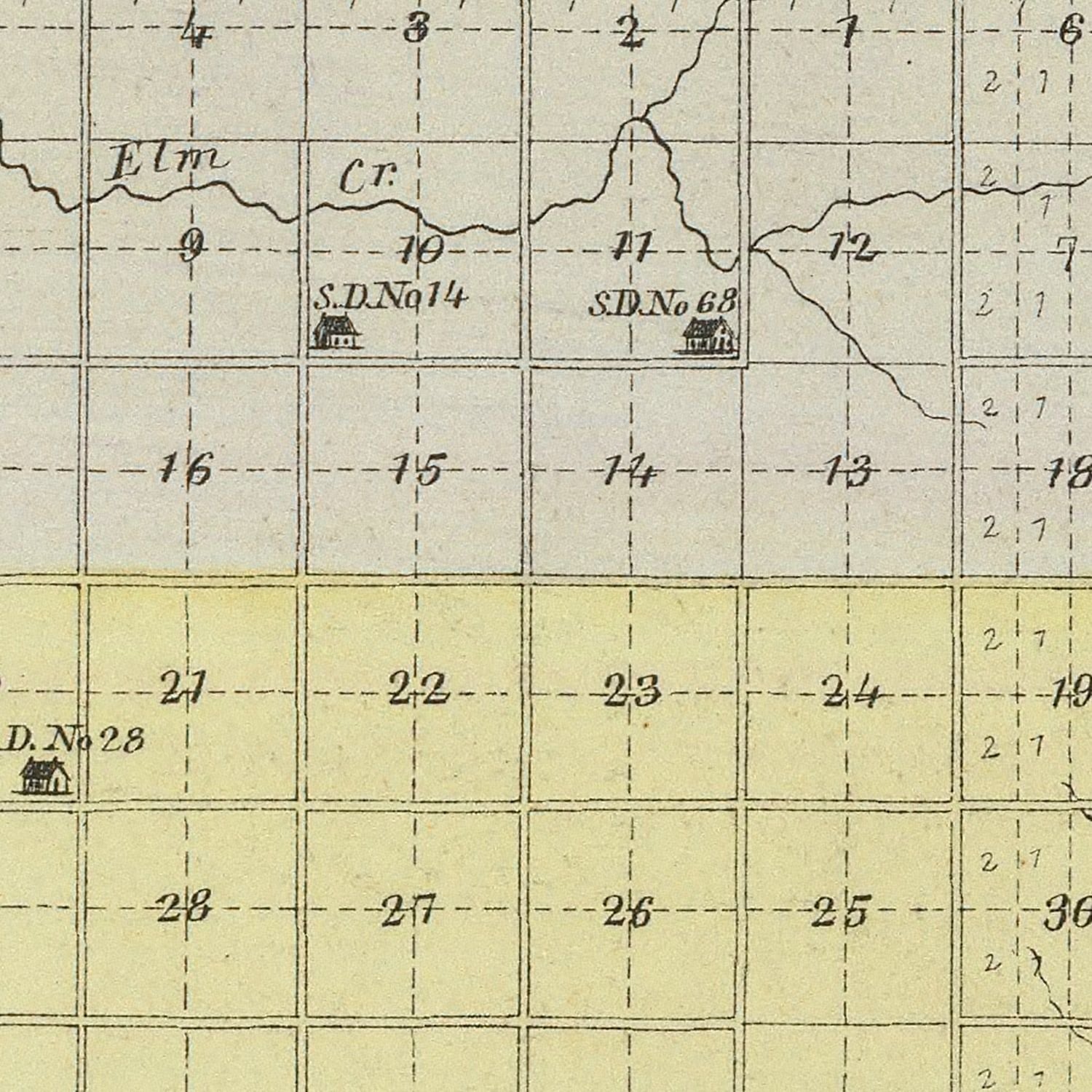 Vintage Map of Allen County, Kansas 1887