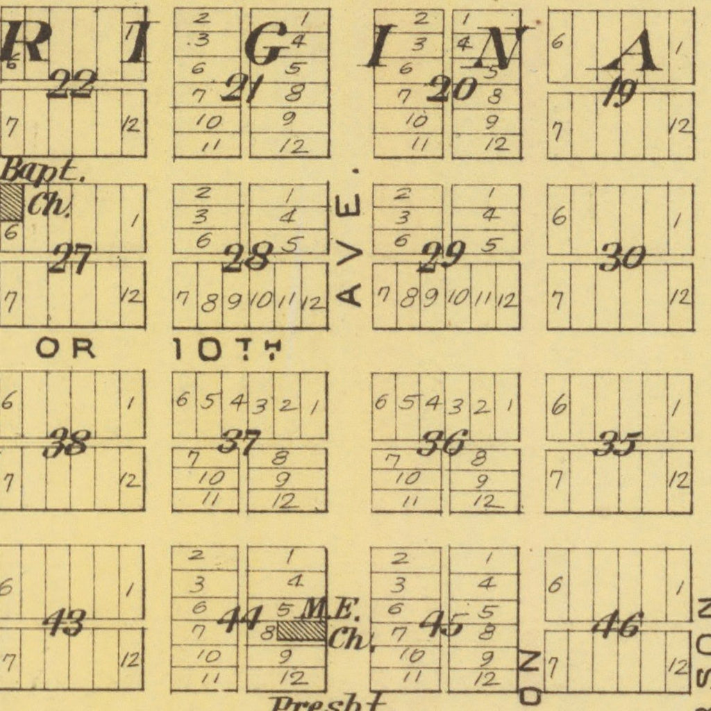 Vintage Map of Harper County, Kansas 1887