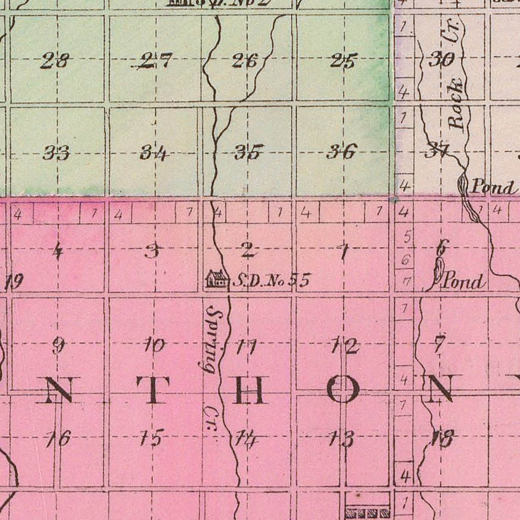 Vintage Map of Harper County, Kansas 1887
