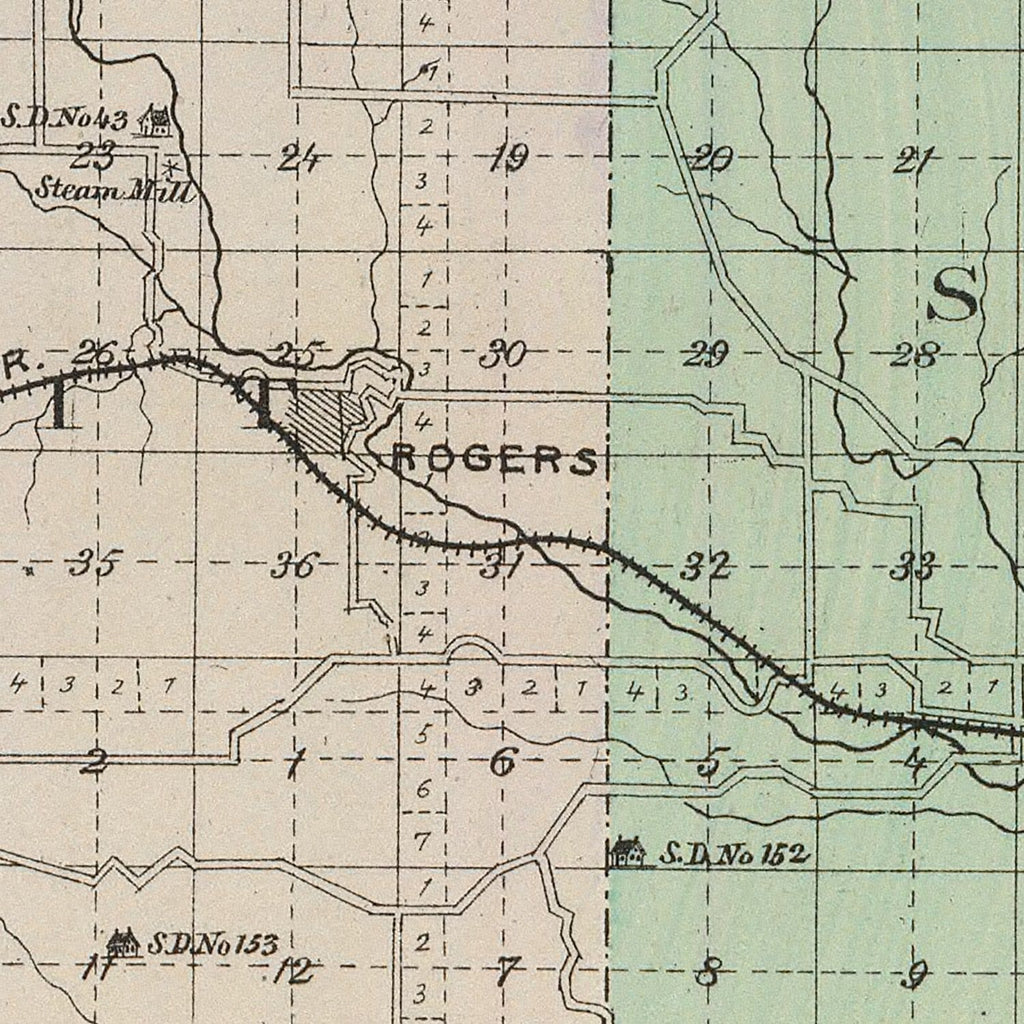 Vintage Map of Chautauqua County, Kansas 1887