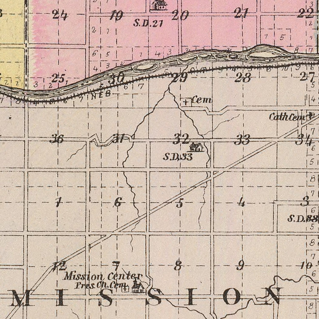 Vintage Map of Shawnee County, Kansas 1887