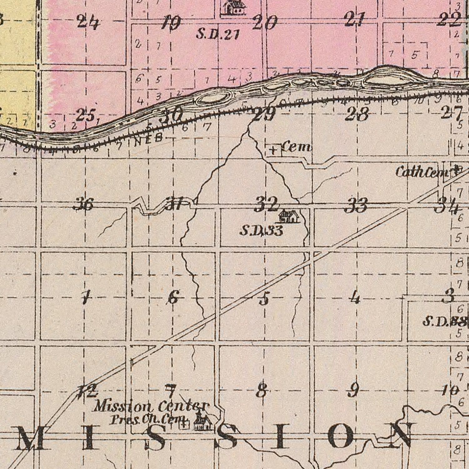 Vintage Map of Shawnee County, Kansas 1887