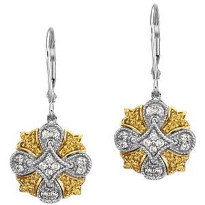14K White/Yellow Gold 1/2 CTW Natural Diamond Earrings