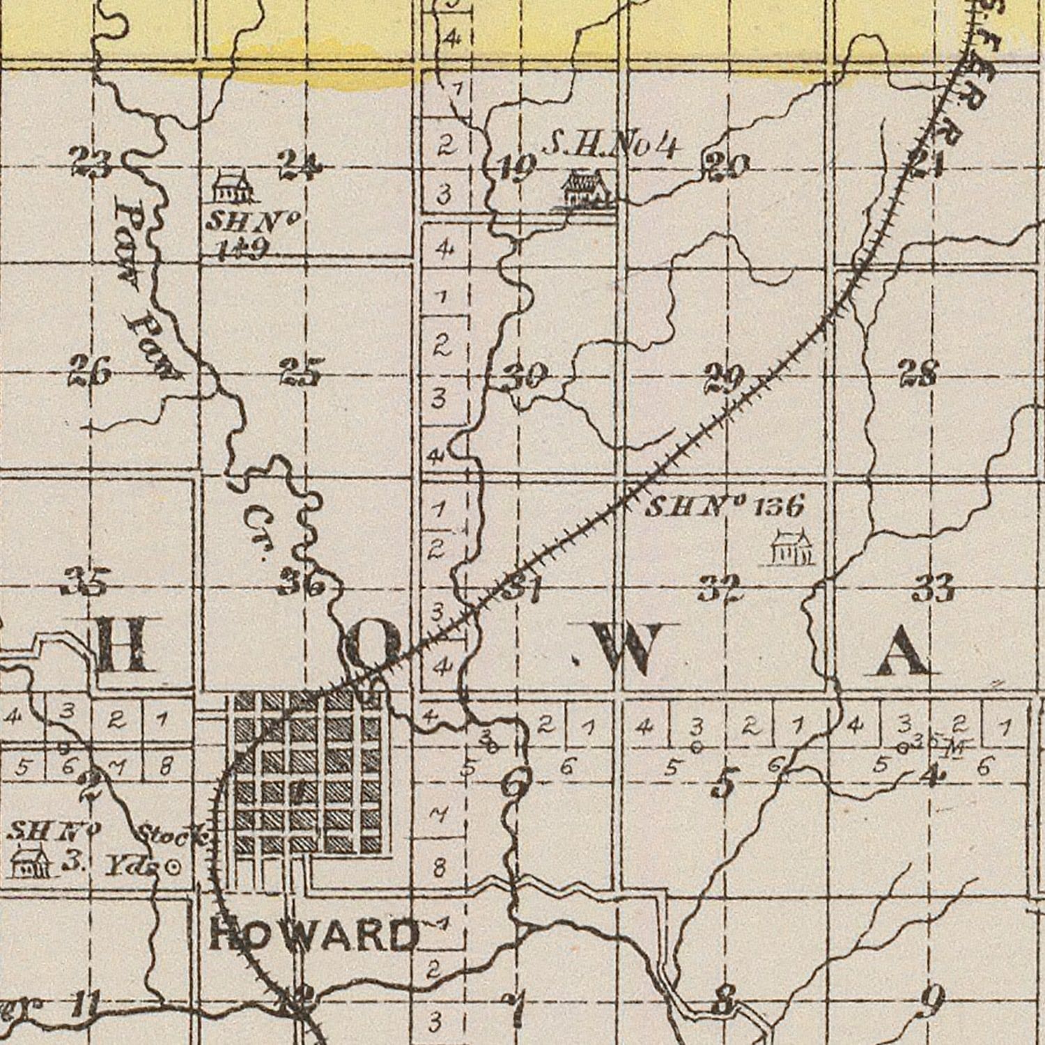 Vintage Map of Elk County, Kansas 1887