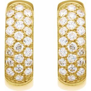 14K Yellow Gold 7/8 CTW Lab-Grown Diamond Hoop Earrings