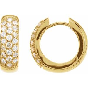 14K Yellow Gold 7/8 CTW Lab-Grown Diamond Hoop Earrings