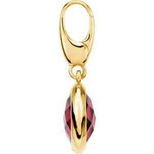 14K Yellow Gold Checkerboard Natural Rhodolite Garnet Charm/Pendant – image 2