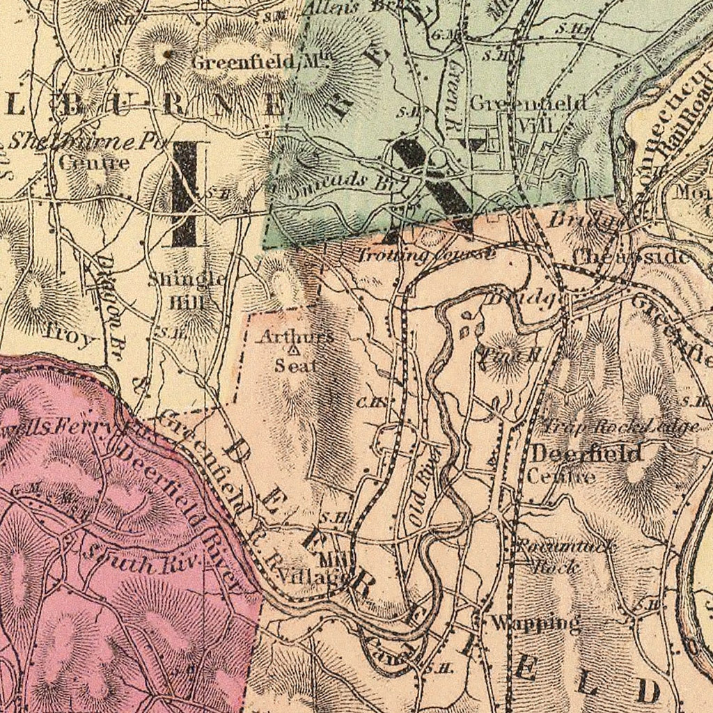Vintage Map of Franklin County, Massachusetts 1871