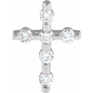 Sterling Silver 1/5 CTW Natural Diamond Cross Pendant